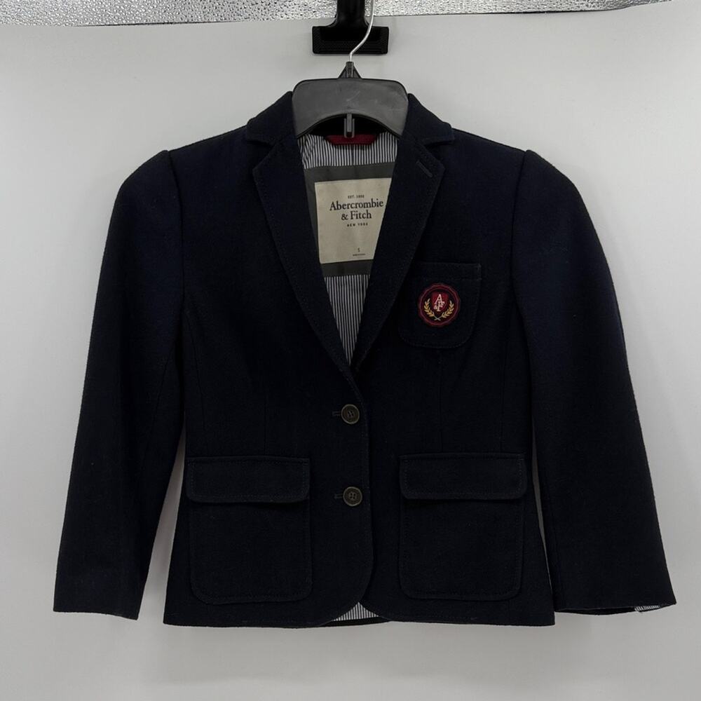 Abercrombie & Fitch Y2K Wool Blend Academia Blazer - Navy - Small